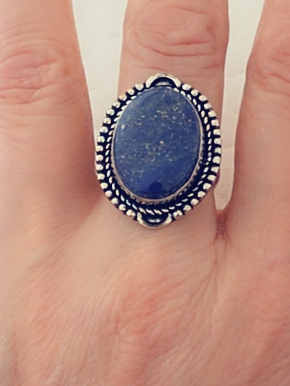 Adjustable Gemstone Statement Ring Overlay Sterling Silver Plated